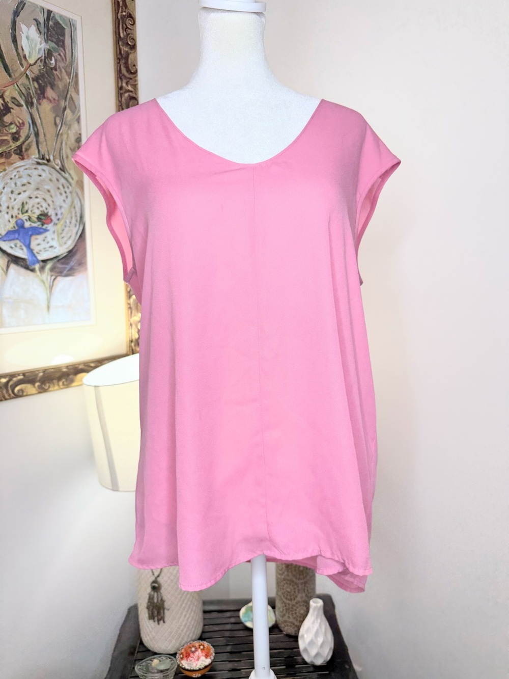 J.Crew Mercantile Pink Cap Sleeve Blouse Women’s Size 8 Scoop Neck Flowy Top